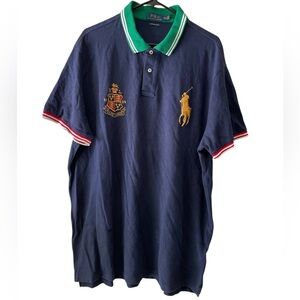 Polo by Ralph Lauren Navy Blue striped slim fit polo shirt